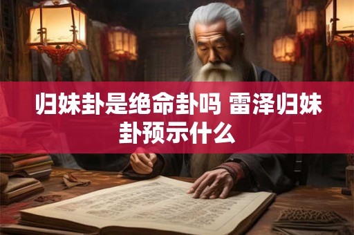 归妹卦是绝命卦吗 雷泽归妹卦预示什么 归妹卦是绝命卦吗 雷泽归妹卦预示什么