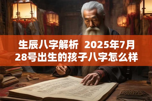 生辰八字解析  2025年7月28号出生的孩子八字怎么样
