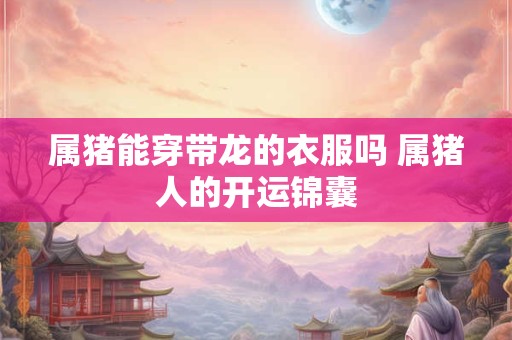 属猪能穿带龙的衣服吗 属猪人的开运锦囊 属猪能穿带龙的衣服吗 属猪人的开运锦囊