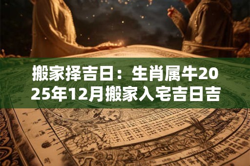 搬家择吉日：生肖属牛2025年12月搬家入宅吉日吉时查询