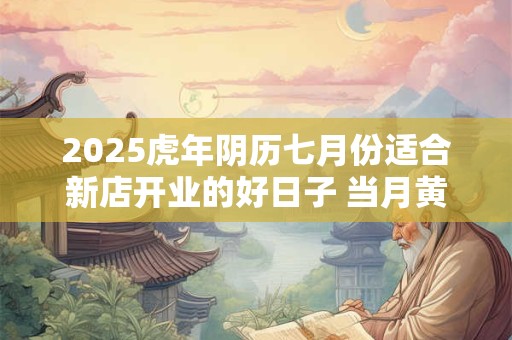2025虎年阴历七月份适合新店开业的好日子 当月黄道吉日一览