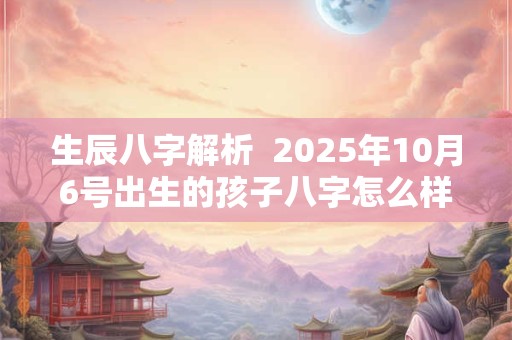 生辰八字解析  2025年10月6号出生的孩子八字怎么样