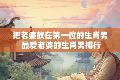 把老婆放在第一位的生肖男 最爱老婆的生肖男排行 把老婆放在第一位的生肖男 最爱老婆的生肖男排行