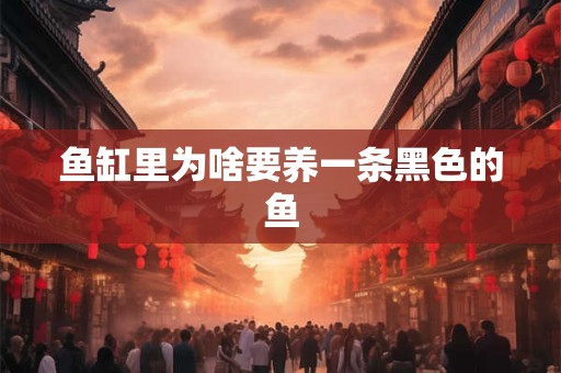 鱼缸里为啥要养一条黑色的鱼
