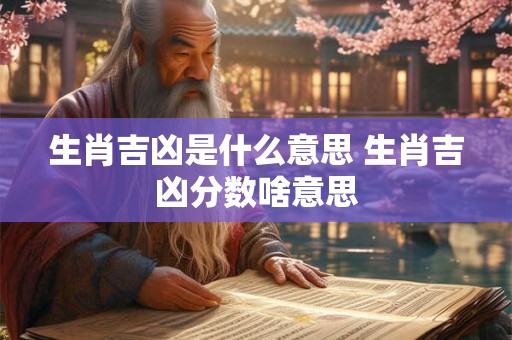 生肖吉凶是什么意思 生肖吉凶分数啥意思