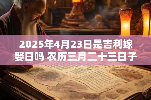 2025年4月23日是吉利嫁娶日吗 农历三月二十三日子如何