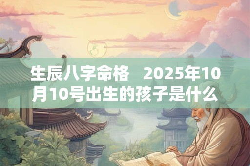 生辰八字命格   2025年10月10号出生的孩子是什么命