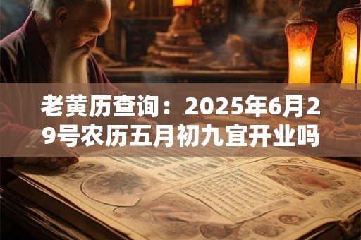 老黄历查询：2025年6月29号农历五月初九宜开业吗