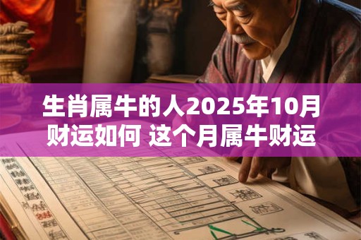 生肖属牛的人2025年10月财运如何 这个月属牛财运表现不佳