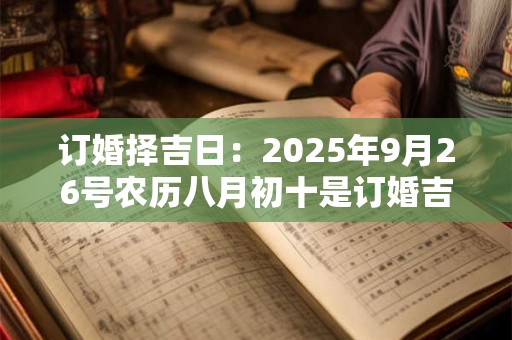 订婚择吉日：2025年9月26号农历八月初十是订婚吉日吗