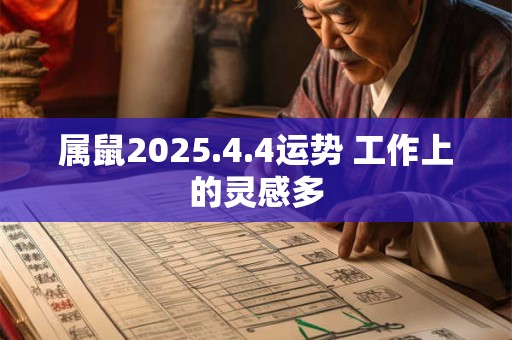 属鼠2025.4.4运势 工作上的灵感多 属鼠2025.4.4运势 工作上的灵感多