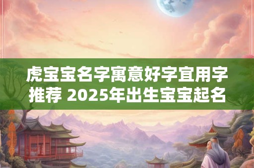 虎宝宝名字寓意好字宜用字推荐 2026年出生宝宝起名好听