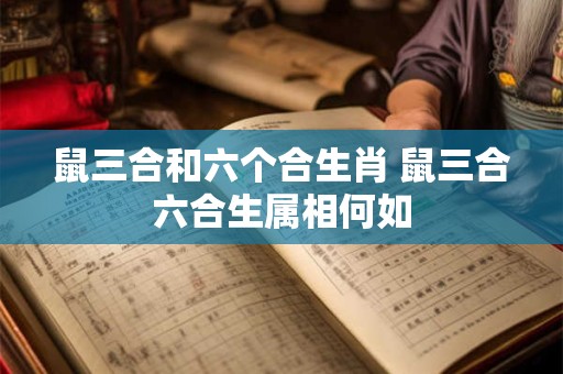 鼠三合和六个合生肖 鼠三合六合生属相何如