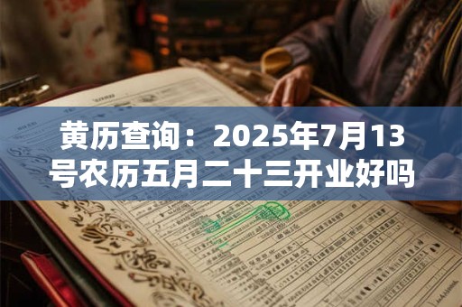 黄历查询：2025年7月13号农历五月二十三开业好吗