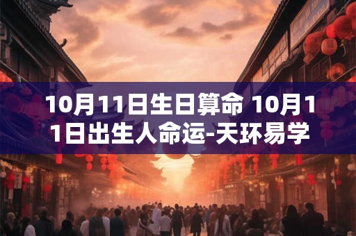10月11日生日算命 10月11日出生人命运-天环易学