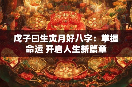 戊子曰生寅月好八字:掌握命运 开启人生新篇章 戊子曰生寅月好八字:掌握命运 开启人生新篇章