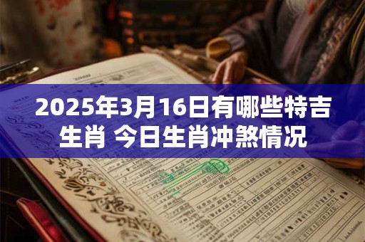 2025年3月16日有哪些特吉生肖 今日生肖冲煞情况