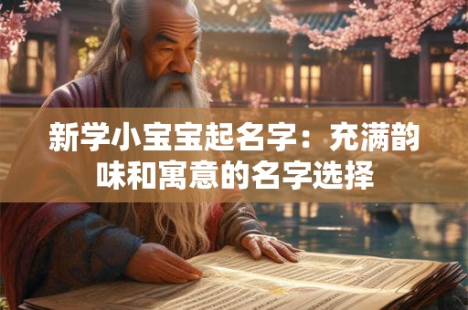新学小宝宝起名字：充满韵味和寓意的名字选择