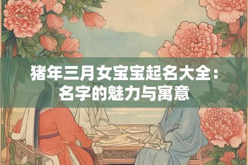 猪年三月女宝宝起名大全:名字的魅力与寓意 猪年三月女宝宝起名大全:名字的魅力与寓意