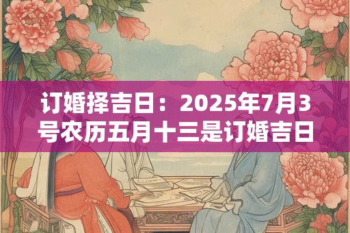 订婚择吉日：2025年7月3号农历五月十三是订婚吉日吗