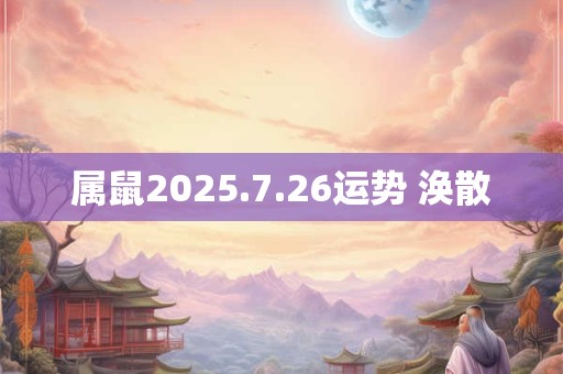 属鼠2025.7.26运势 涣散