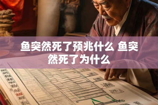 鱼突然死了预兆什么 鱼突然死了为什么