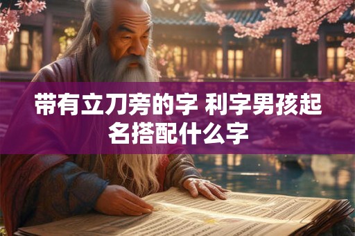 带有立刀旁的字 利字男孩起名搭配什么字 带有立刀旁的字 利字男孩起名搭配什么字