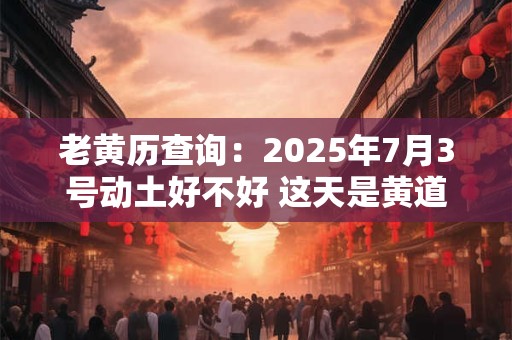 老黄历查询：2025年7月3号动土好不好 这天是黄道吉日吗