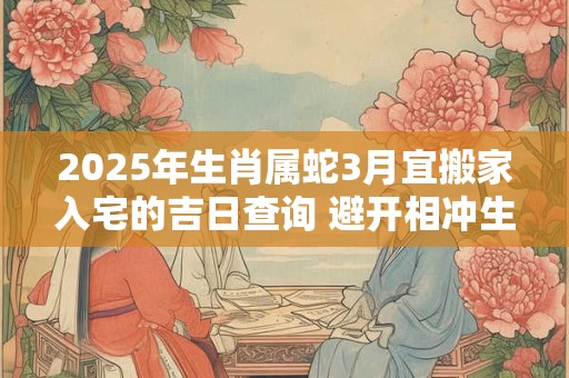 2025年生肖属蛇3月宜搬家入宅的吉日查询 避开相冲生肖