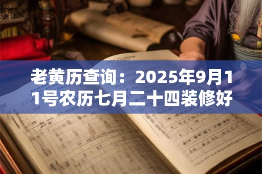 老黄历查询：2025年9月11号农历七月二十四装修好吗