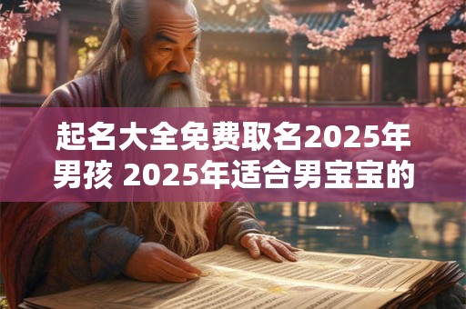 起名大全免费取名2025年男孩 2025年适合男宝宝的名字