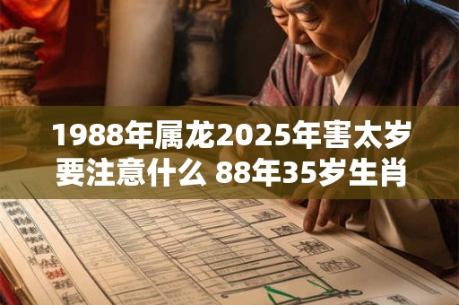 1988年属龙2025年害太岁要注意什么 88年35岁生肖龙逢兔年运势如何