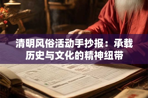 清明风俗活动手抄报:承载历史与文化的精神纽带 清明风俗活动手抄报:承载历史与文化的精神纽带