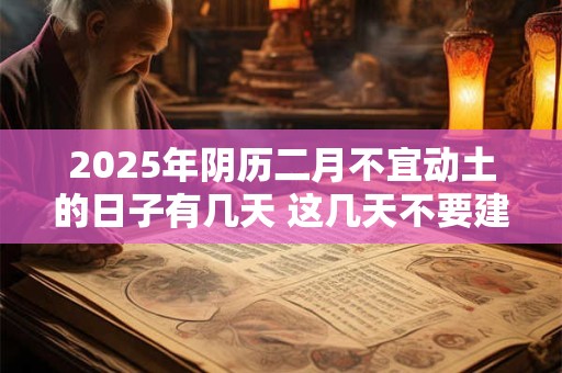 详细阅读:2025年阴历二月不宜动土的日子有几天 这几天不要建房 2025年阴历二月不宜动土的日子有几天 这几天不要建房