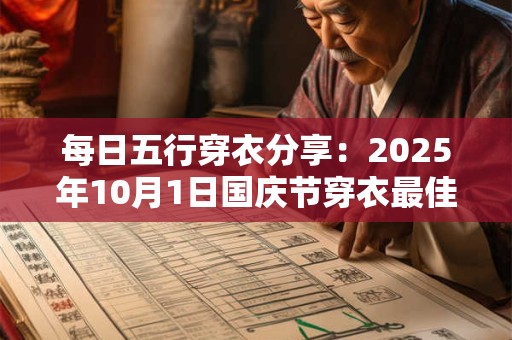 详细阅读:每日五行穿衣分享:2025年10月1日国庆节穿衣最佳幸运色 每日五行穿衣分享:2025年10月1日国庆节穿衣最佳幸运色