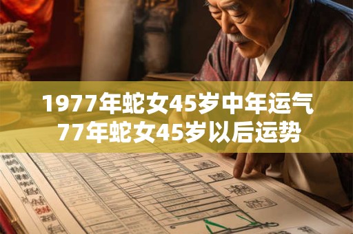 1977年蛇女45岁中年运气 77年蛇女45岁以后运势 1977年蛇女45岁中年运气 77年蛇女45岁以后运势