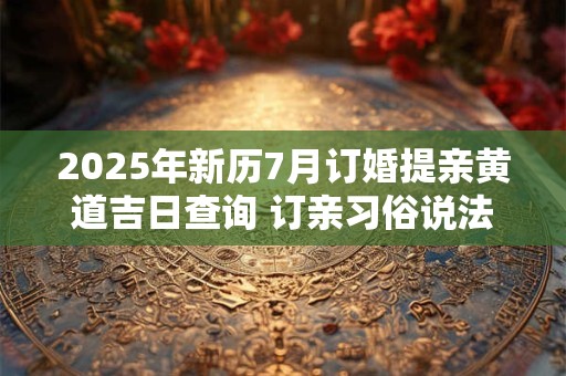 2025年新历7月订婚提亲黄道吉日查询 订亲习俗说法