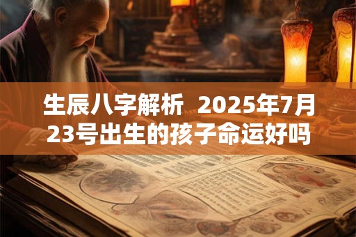 生辰八字解析  2025年7月23号出生的孩子命运好吗