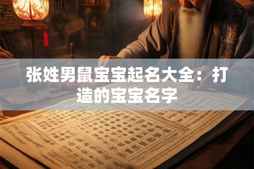 张姓男鼠宝宝起名大全：打造的宝宝名字