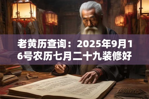 老黄历查询：2026年9月16号农历七月二十九装修好吗