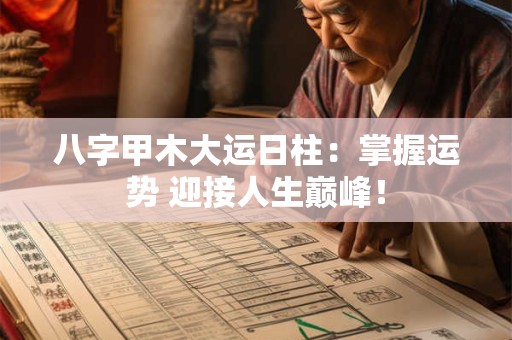 八字甲木大运日柱：掌握运势 迎接人生巅峰！