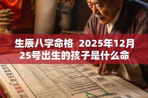 生辰八字命格  2025年12月25号出生的孩子是什么命
