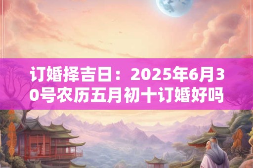 详细阅读:订婚择吉日:2025年6月30号农历五月初十订婚好吗 订婚择吉日:2025年6月30号农历五月初十订婚好吗