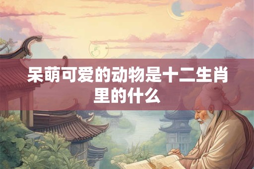 呆萌可爱的动物是十二生肖里的什么