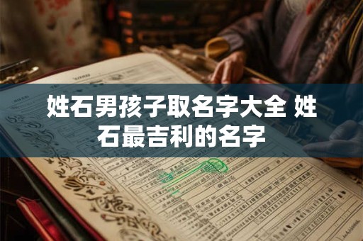 姓石男孩子取名字大全 姓石最吉利的名字