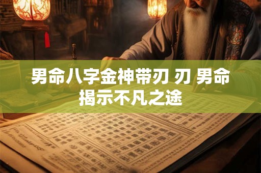 男命八字金神带刃 刃 男命揭示不凡之途