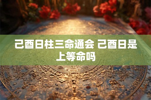 己酉日柱三命通会 己酉日是上等命吗 己酉日柱三命通会 己酉日是上等命吗