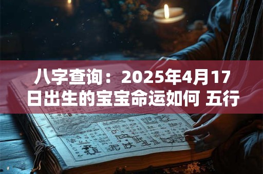 八字查询：2025年4月17日出生的宝宝命运如何 五行缺什么