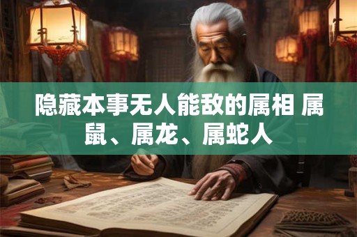 隐藏本事无人能敌的属相 属鼠、属龙、属蛇人