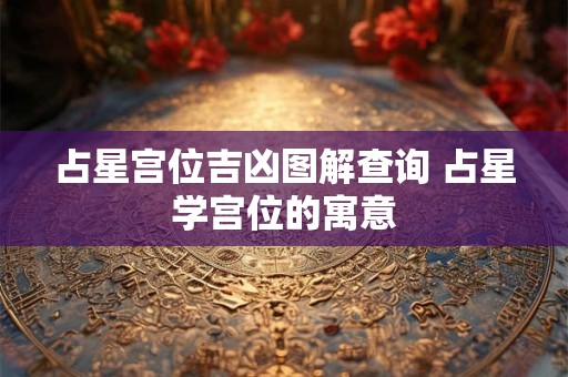 占星宫位吉凶图解查询 占星学宫位的寓意